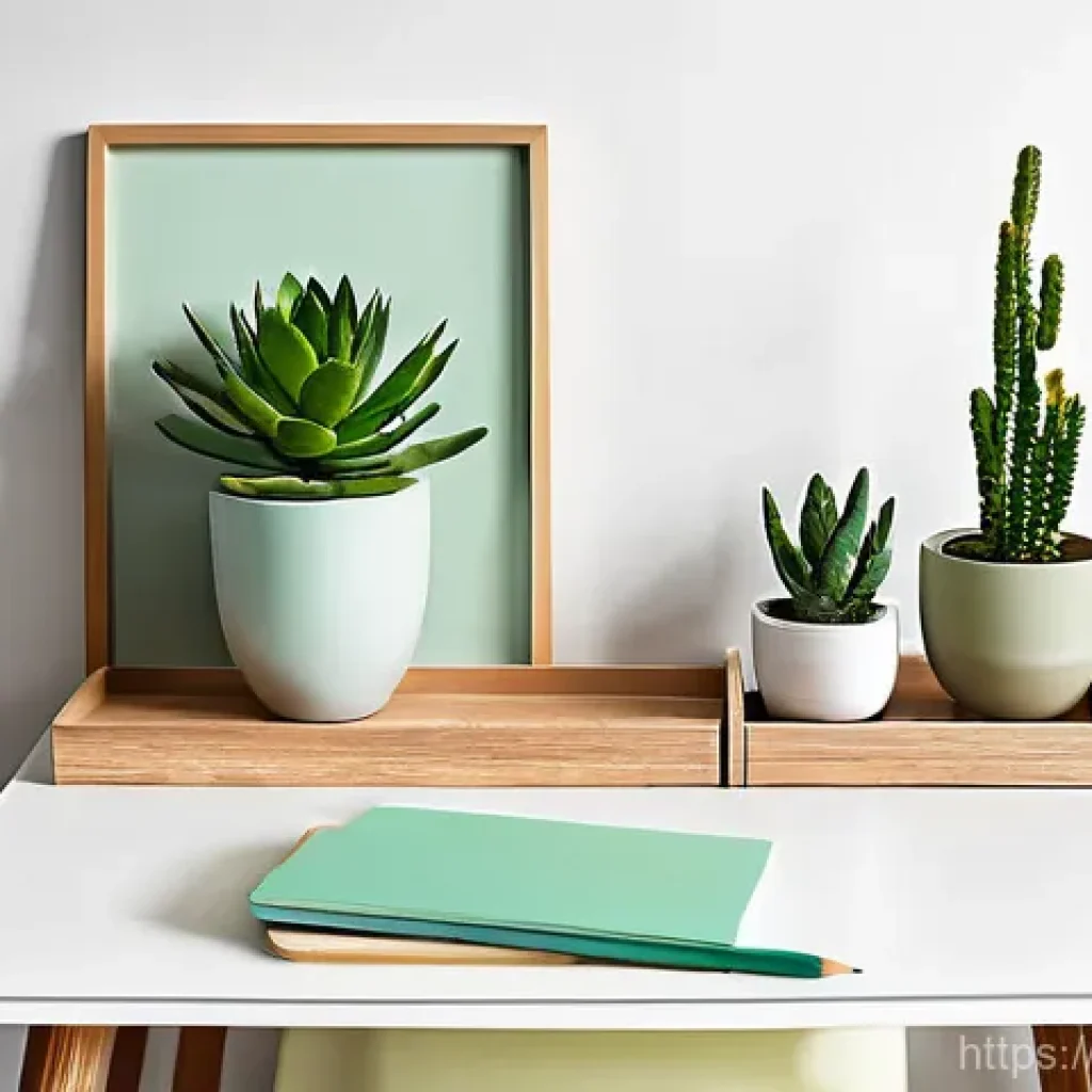 책상 위 정리 도구 추천 - **Prompt 1: Modern Minimalist Desk Harmony**
    A bright, clean, and modern home office desk, photo...