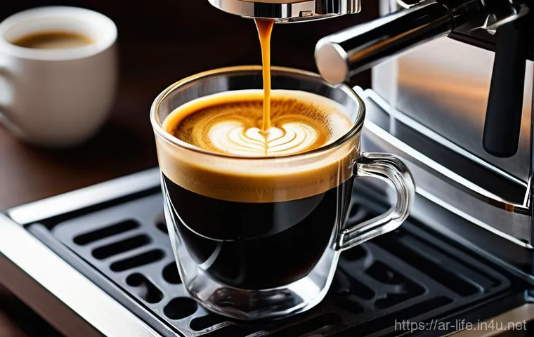 최신 디자인의 커피머신 추천 - **Prompt 1: "A serene, sunlit kitchen features a sleek, modern automatic espresso machine with polis...