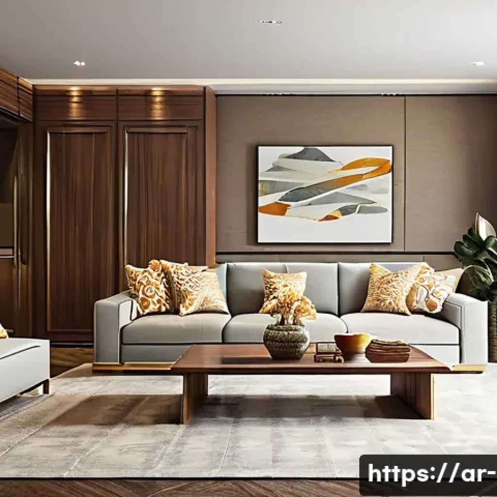 공간 절약을 위한 접이식 가구 - **Prompt 1: Modern Arabic Living Room with Foldable Dining and Hidden Bed**
    "A spacious, modern ...