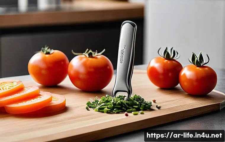 다기능 멀티툴의 활용 방법 - A detailed, close-up image of a high-quality stainless steel multi-tool designed for everyday kitche...